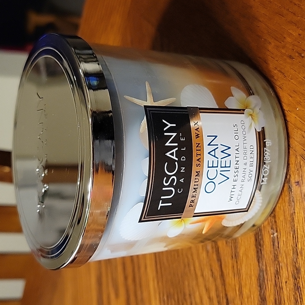 TUSCANY 3 Wick Soy Blend Candle ~ OCEAN VIEW 14 OZ.